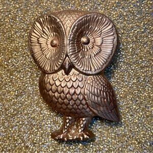Vintage Chalkware Owl Wall Hanging